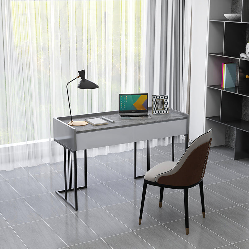 Rectangular Home Office Writing Desk Modern Style Stone Office Desk