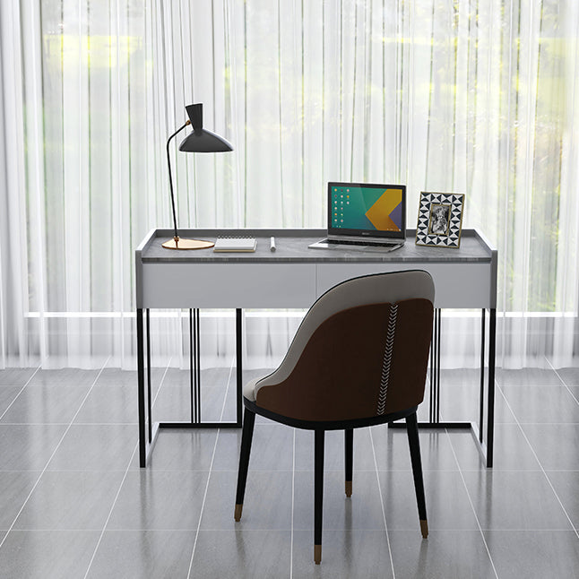 Rectangular Home Office Writing Desk Modern Style Stone Office Desk