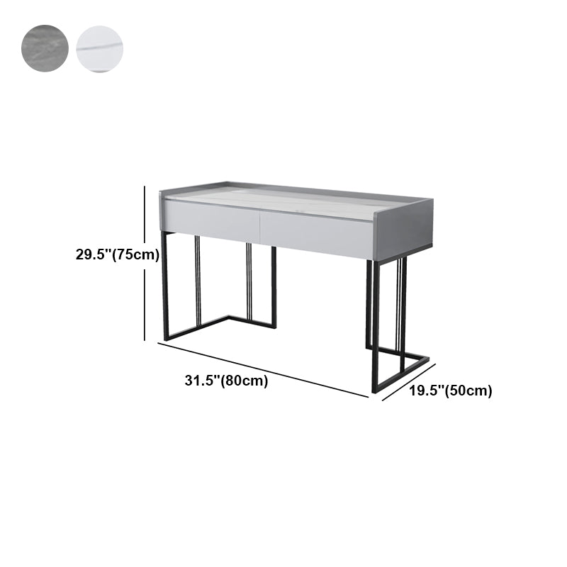 Rectangular Home Office Writing Desk Modern Style Stone Office Desk