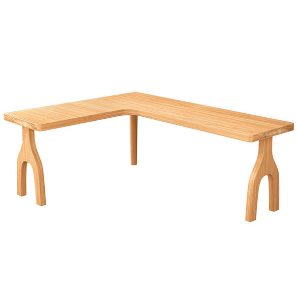 Solid Wood L-Shape Desk Modern & Contemporary Natural Home Writing Desk