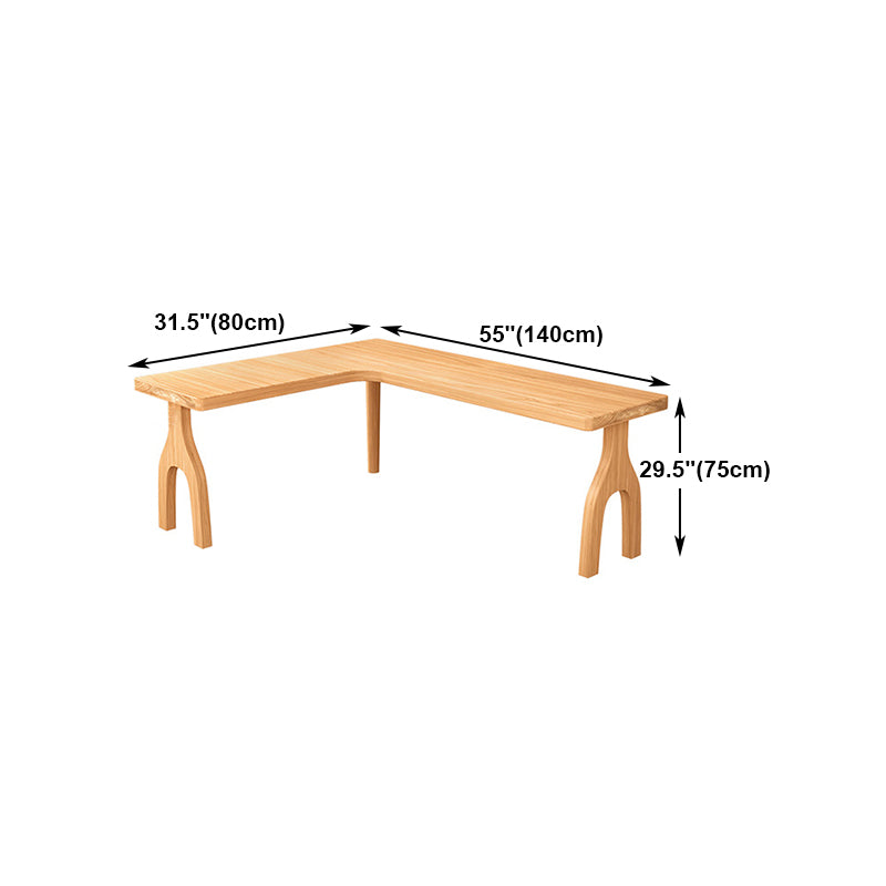 Solid Wood L-Shape Desk Modern & Contemporary Natural Home Writing Desk