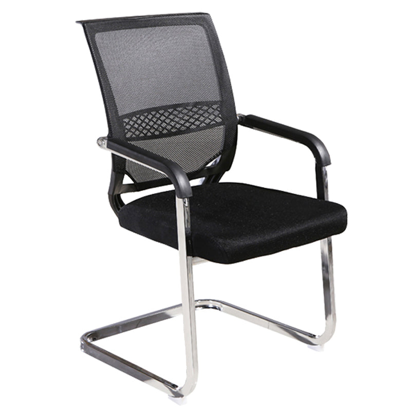 No Wheels Modern Office Chair CorLiving Workspace in Black Mesh Chair