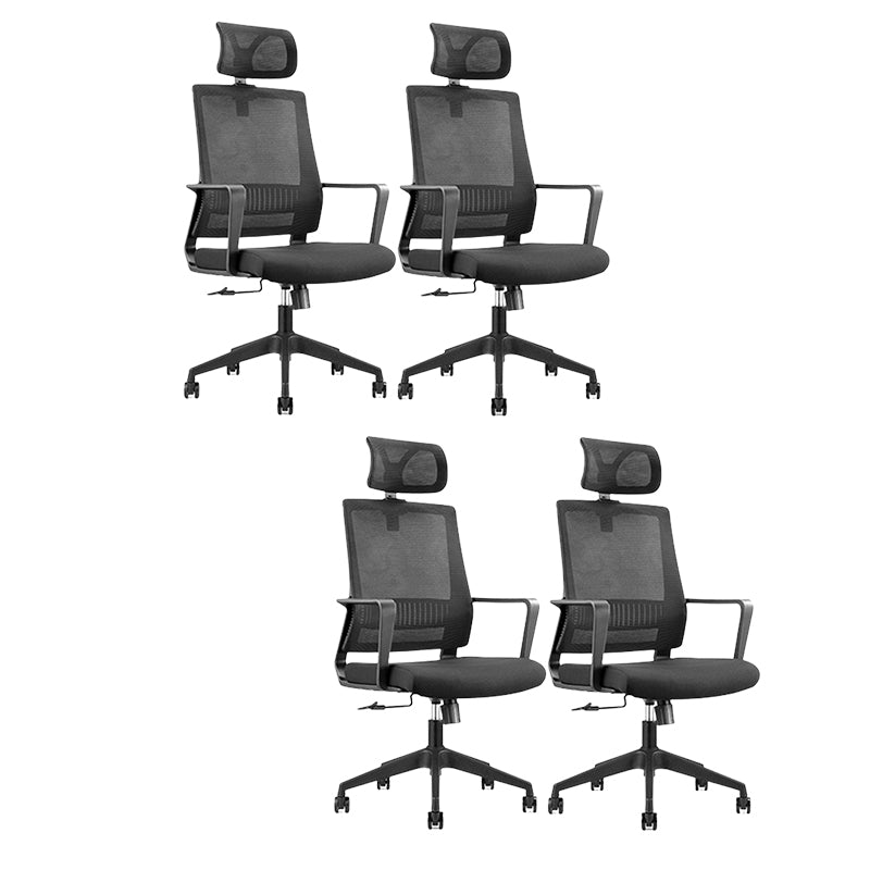 Modern Adjustable Arms Computer Chair with Wheels High Back Nylon Desk Chair