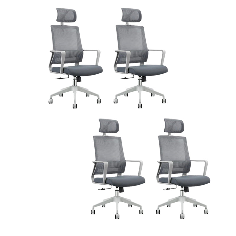 Modern Adjustable Arms Computer Chair with Wheels High Back Nylon Desk Chair