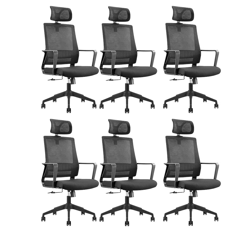 Modern Adjustable Arms Computer Chair with Wheels High Back Nylon Desk Chair