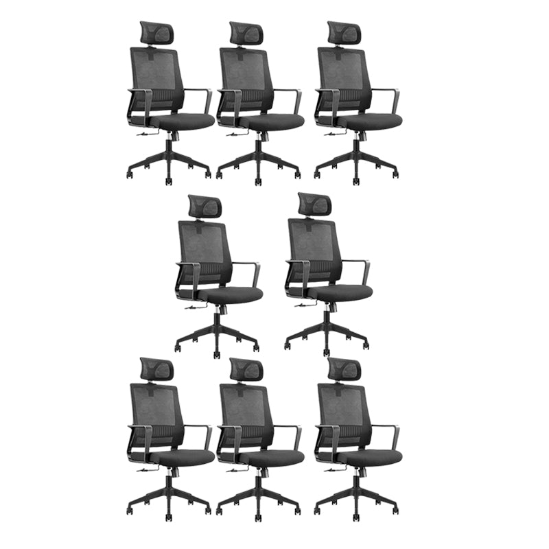 Modern Adjustable Arms Computer Chair with Wheels High Back Nylon Desk Chair