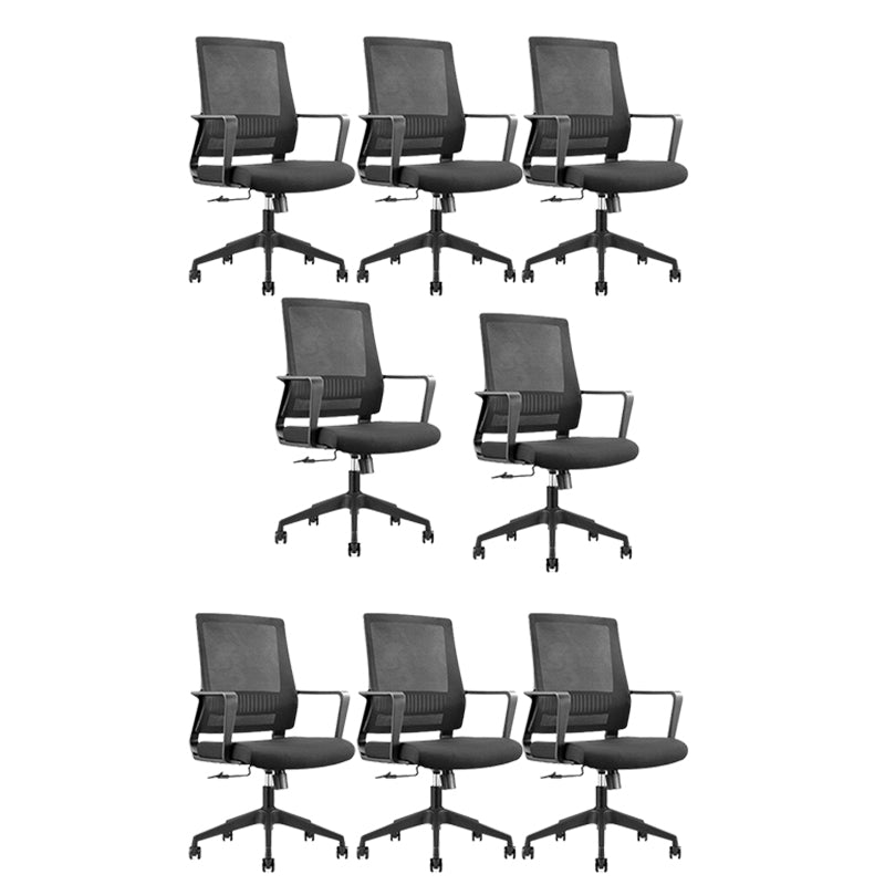 Modern Adjustable Arms Computer Chair with Wheels High Back Nylon Desk Chair