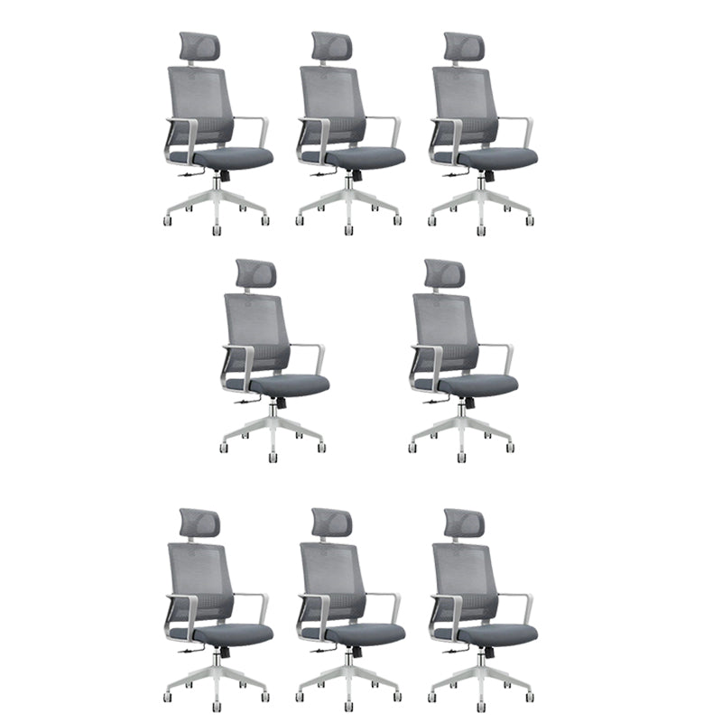 Modern Adjustable Arms Computer Chair with Wheels High Back Nylon Desk Chair