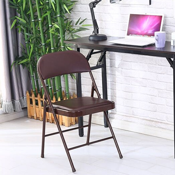 Modern Armless Upholstered Office Chair Low-Back Leather Office Chair