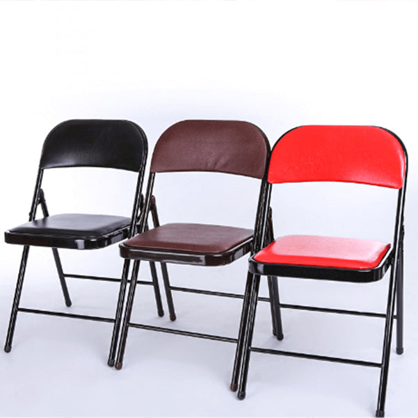 Modern Armless Upholstered Office Chair Low-Back Leather Office Chair