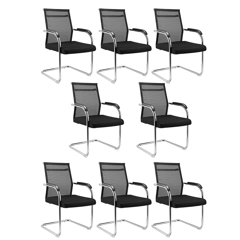 Modern Fixed Arms Office Chair No Wheels Lumbar Support Office Chair