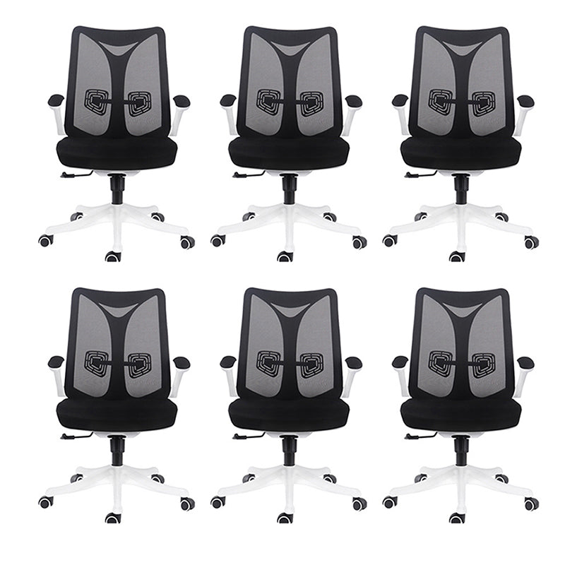 Modern Computer Chair Adjustable Armrest Chair Nylon Mid-back Chair