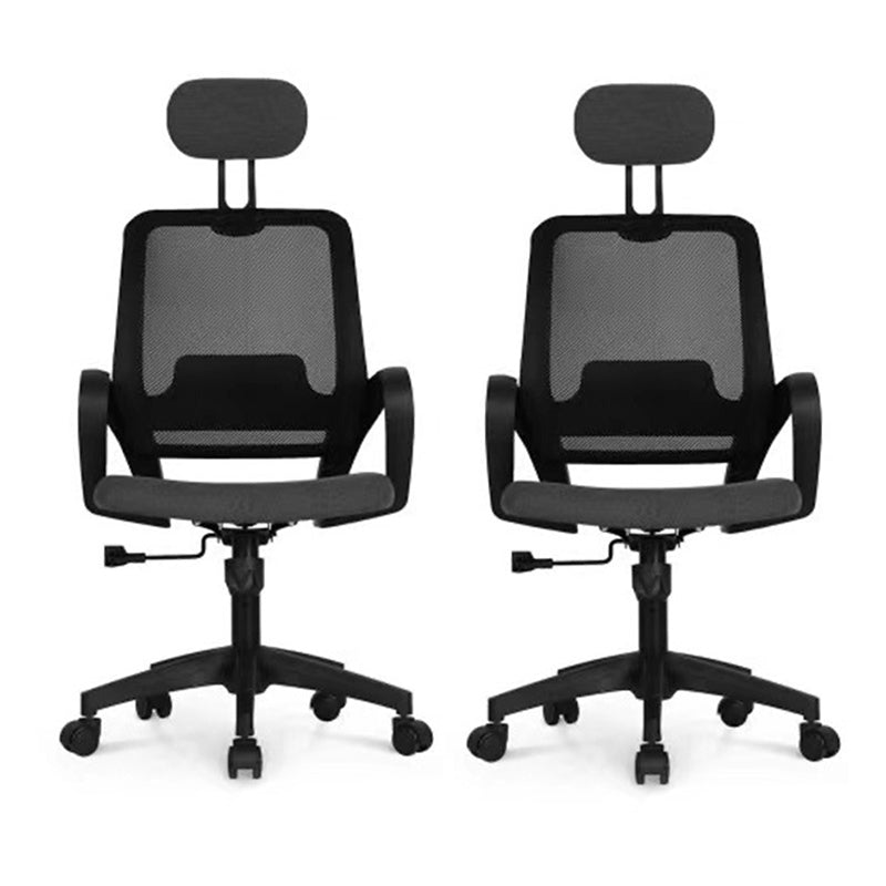 Modern Computer Chair Fixed Armrest Chair Nylon Desk Chair with Wheels