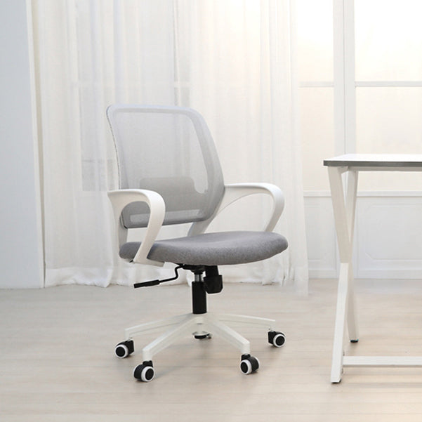 Modern Computer Chair Fixed Armrest Chair Nylon Desk Chair with Wheels