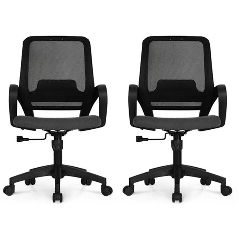 Modern Computer Chair Fixed Armrest Chair Nylon Desk Chair with Wheels