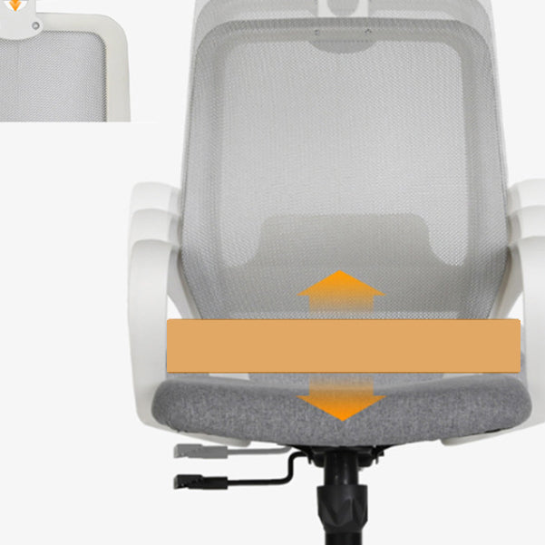 Modern Computer Chair Fixed Armrest Chair Nylon Desk Chair with Wheels