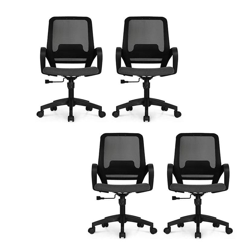 Modern Computer Chair Fixed Armrest Chair Nylon Desk Chair with Wheels