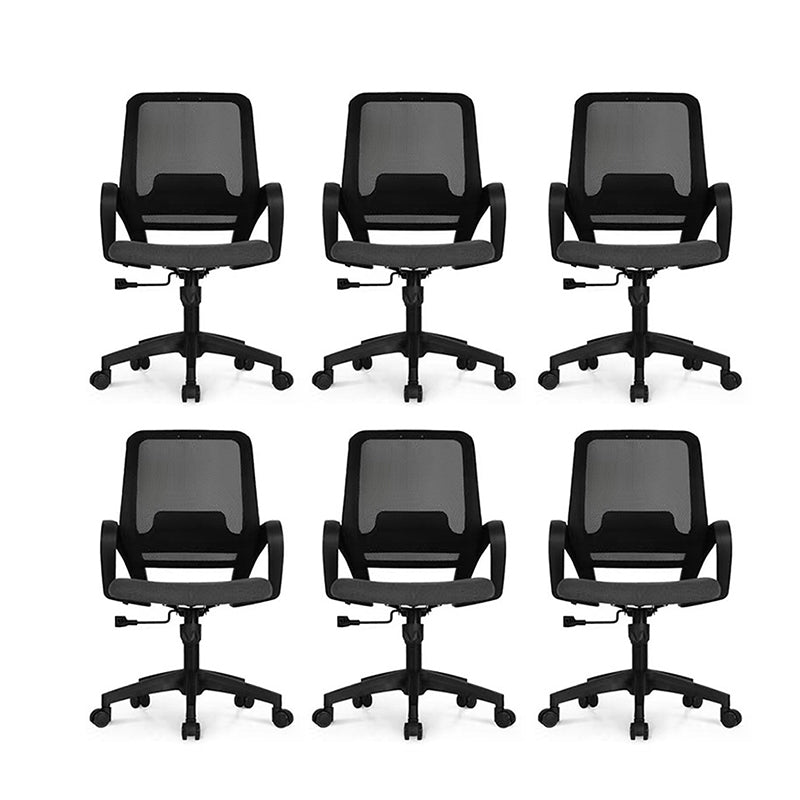 Modern Computer Chair Fixed Armrest Chair Nylon Desk Chair with Wheels