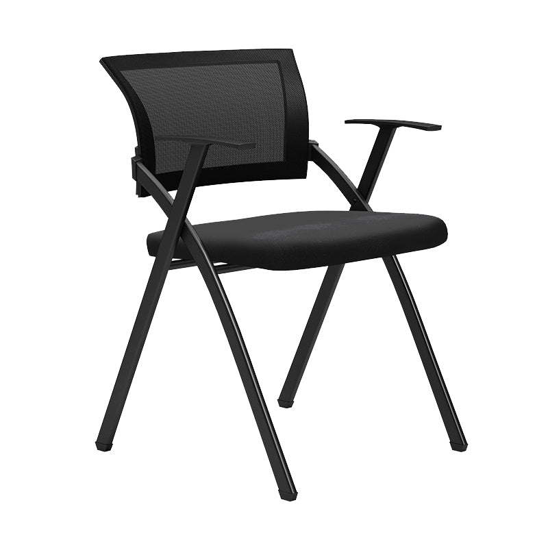 Black Frame Conference Chair No Distressing Fixed Arms Desk Chair