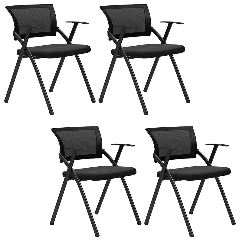 Black Frame Conference Chair No Distressing Fixed Arms Desk Chair