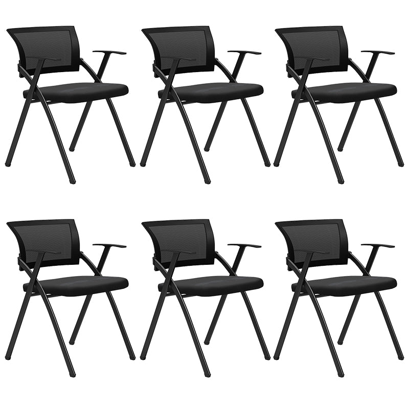 Black Frame Conference Chair No Distressing Fixed Arms Desk Chair