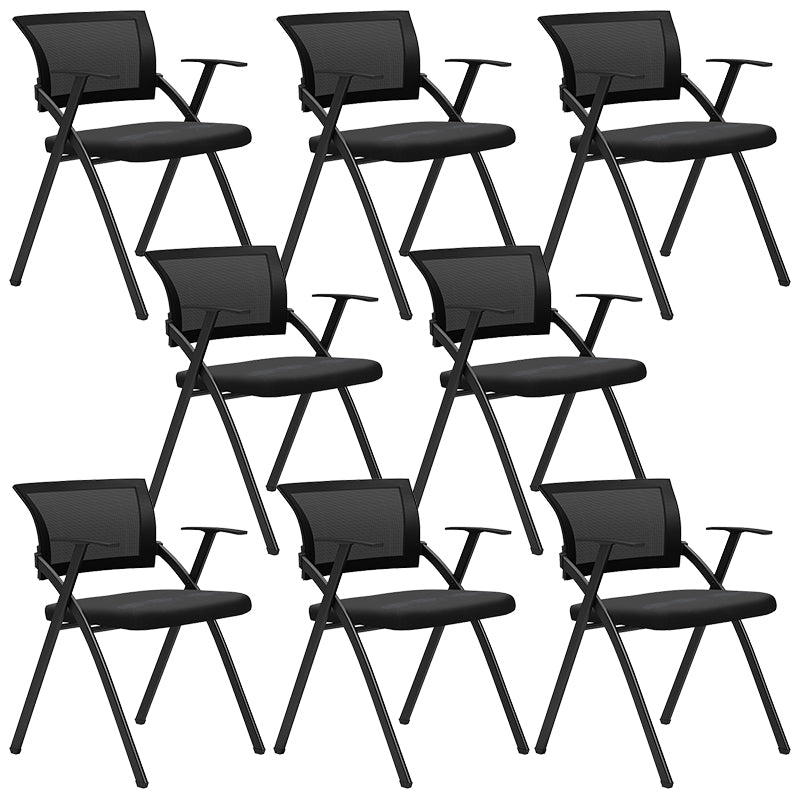 Black Frame Conference Chair No Distressing Fixed Arms Desk Chair