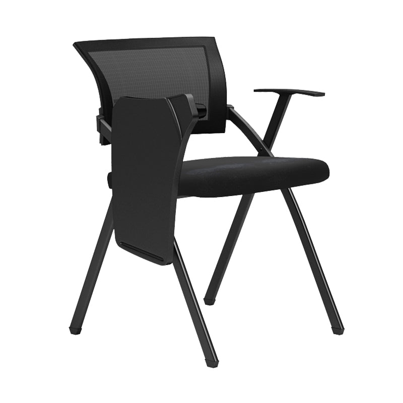 Black Frame Conference Chair No Distressing Fixed Arms Desk Chair