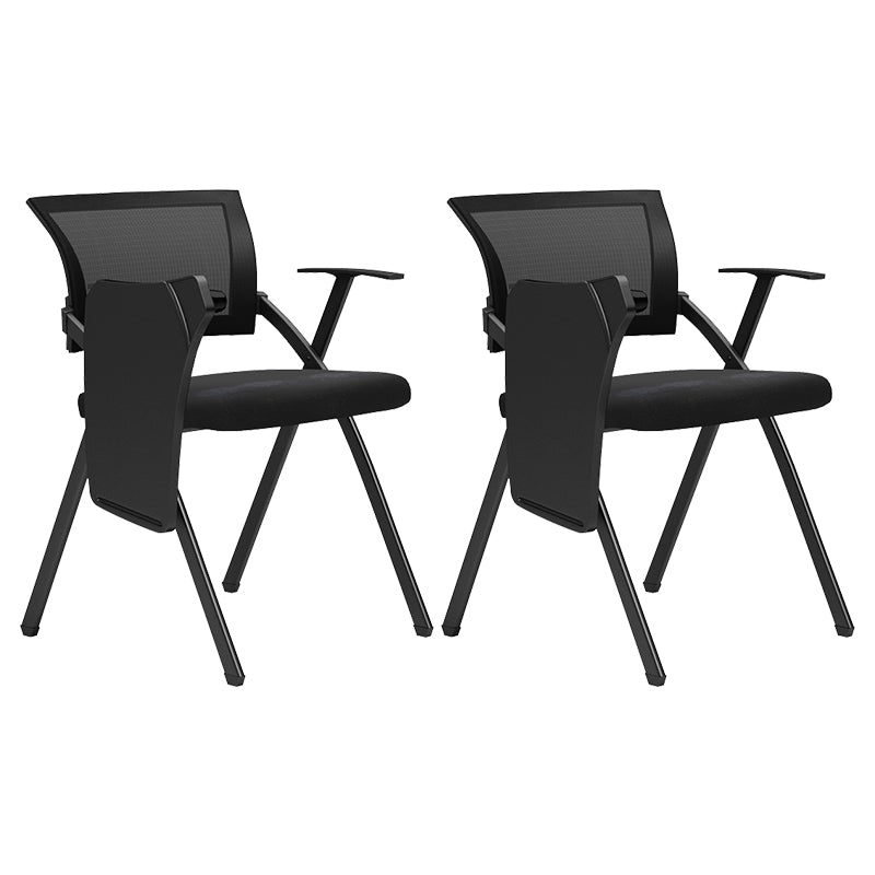 Black Frame Conference Chair No Distressing Fixed Arms Desk Chair