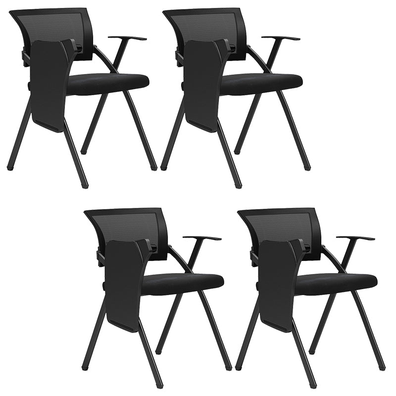 Black Frame Conference Chair No Distressing Fixed Arms Desk Chair