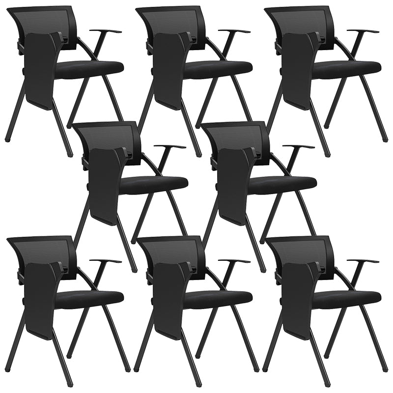 Black Frame Conference Chair No Distressing Fixed Arms Desk Chair