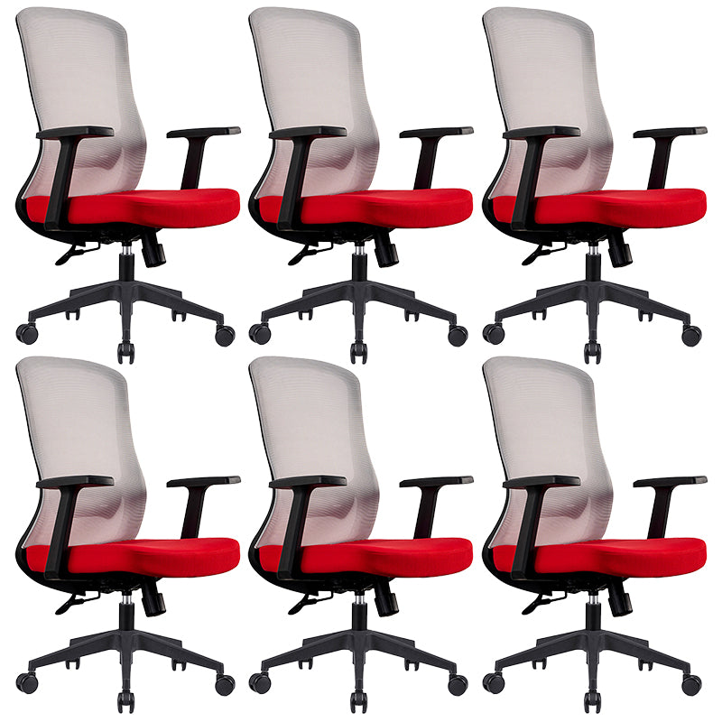 Modern Mesh Computer Chair Adjustable Task/Desk Chair in Red