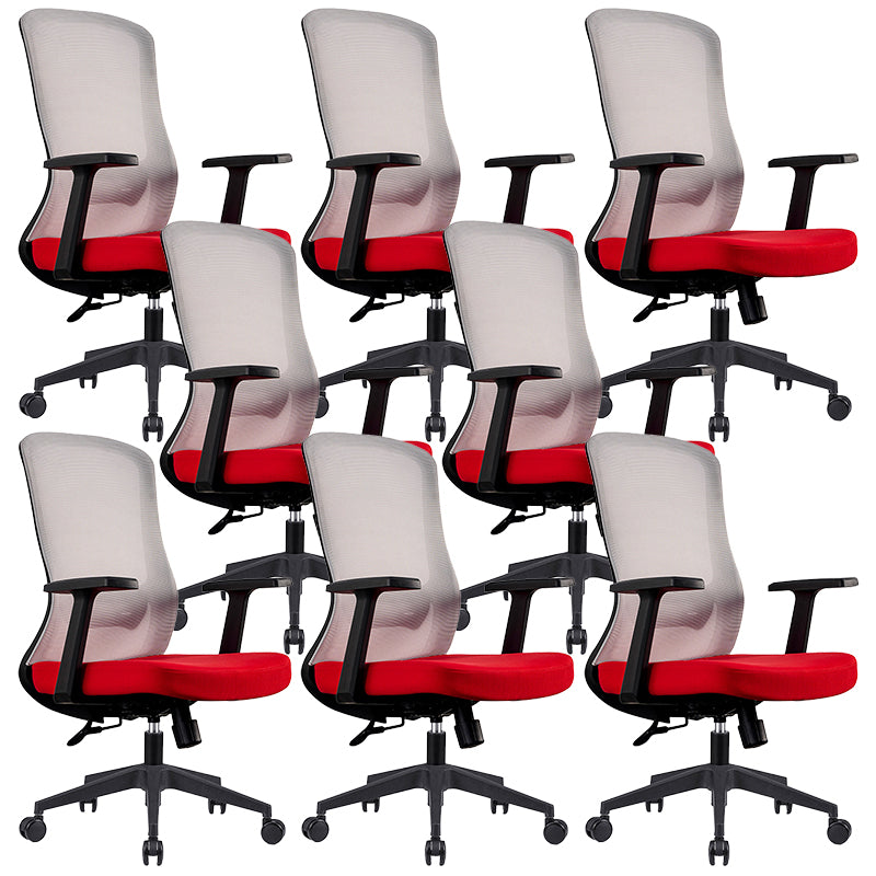 Modern Mesh Computer Chair Adjustable Task/Desk Chair in Red