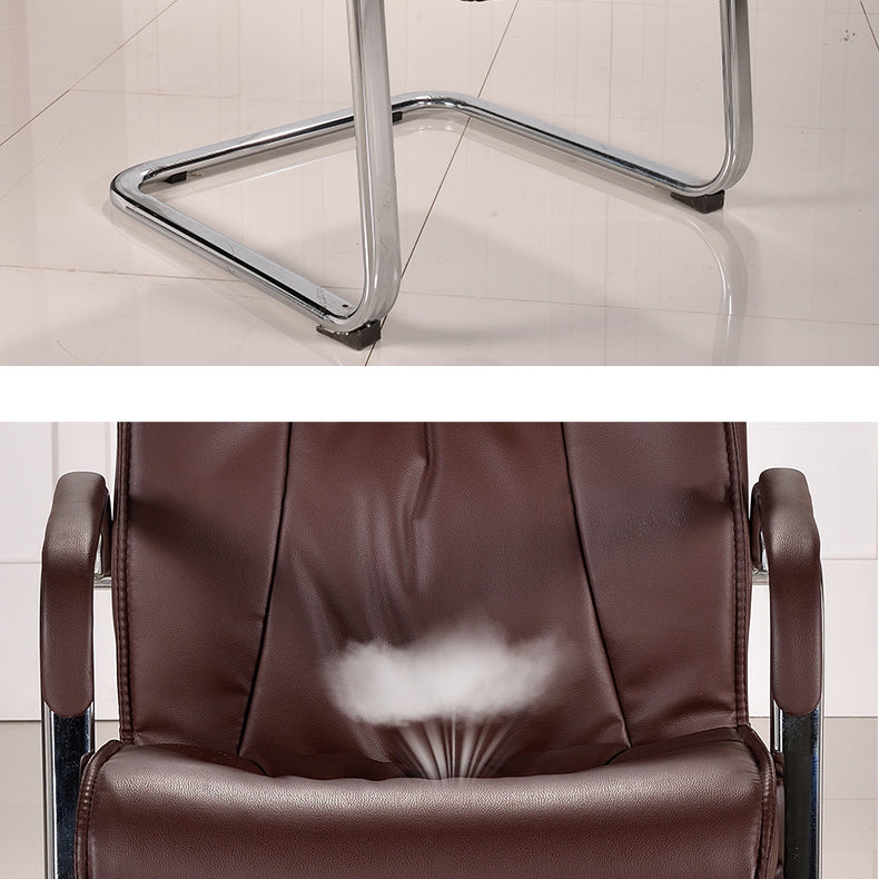 Faux Leather and Chrome Frame Office High Back Computer Chair