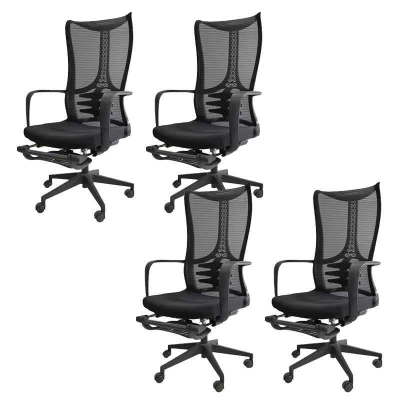 Modern Adjustable Arms Chair with Wheels High-Back Mesh Desk Chair