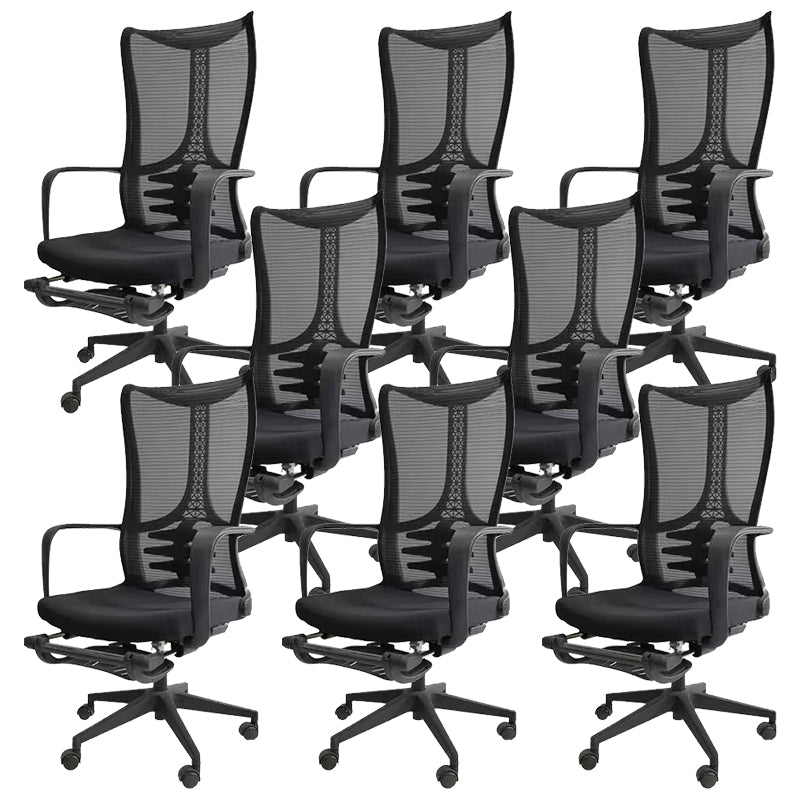 Modern Adjustable Arms Chair with Wheels High-Back Mesh Desk Chair