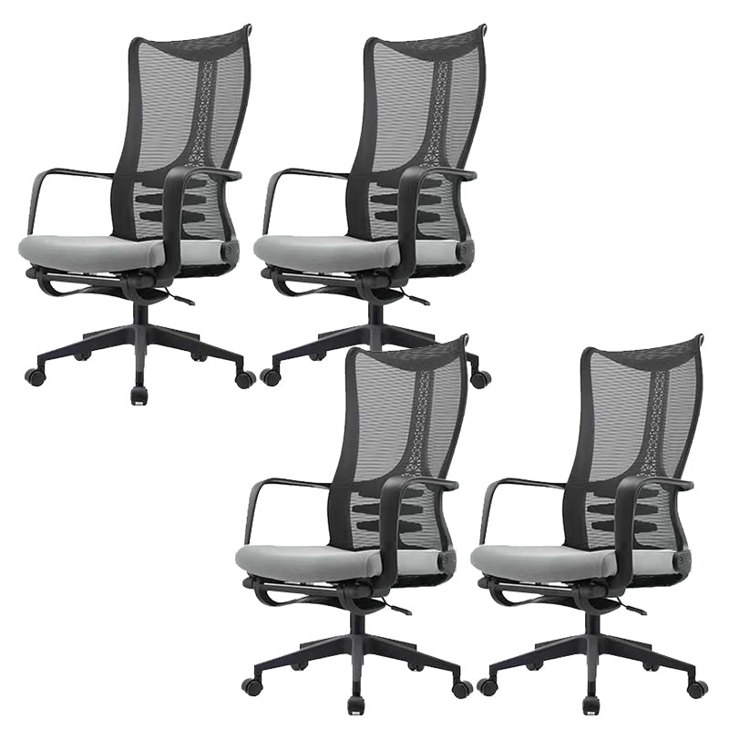 Modern Adjustable Arms Chair with Wheels High-Back Mesh Desk Chair