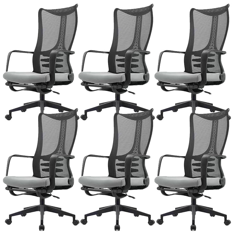 Modern Adjustable Arms Chair with Wheels High-Back Mesh Desk Chair