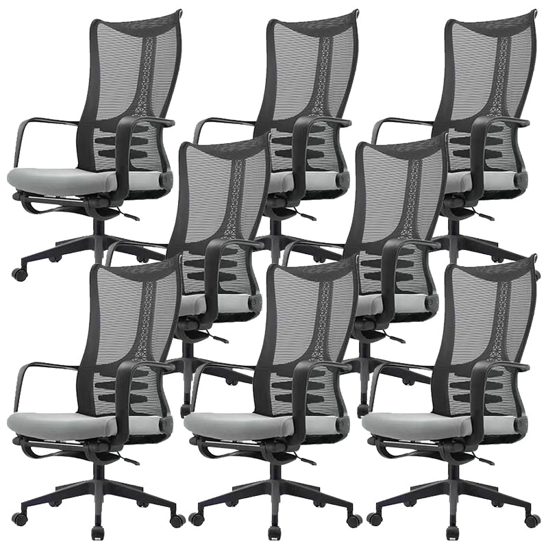 Modern Adjustable Arms Chair with Wheels High-Back Mesh Desk Chair