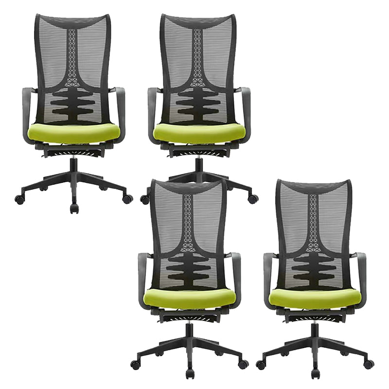 Modern Adjustable Arms Chair with Wheels High-Back Mesh Desk Chair