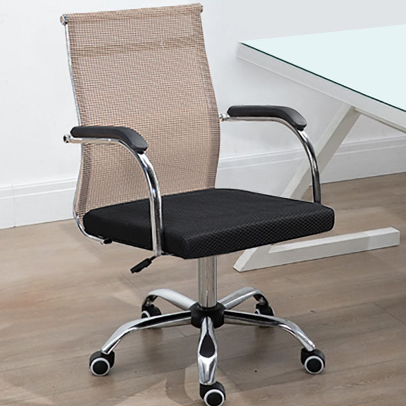 Modern Arms Included Chair with Wheels Mid-Back Mesh Desk Chair