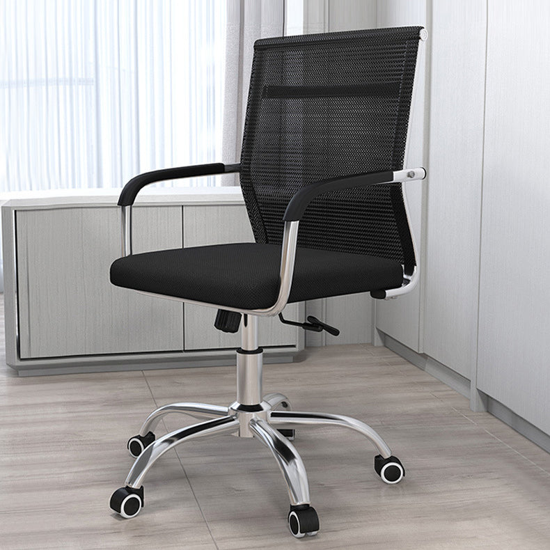 Modern Arms Included Chair with Wheels Mid-Back Mesh Desk Chair