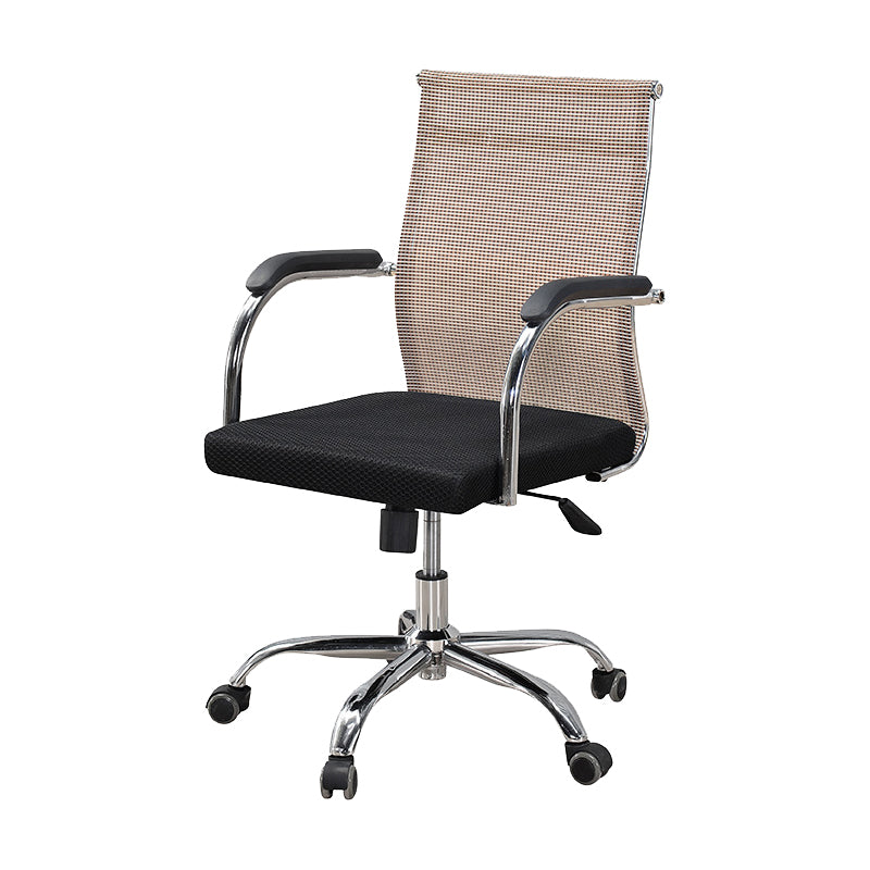 Modern Arms Included Chair with Wheels Mid-Back Mesh Desk Chair