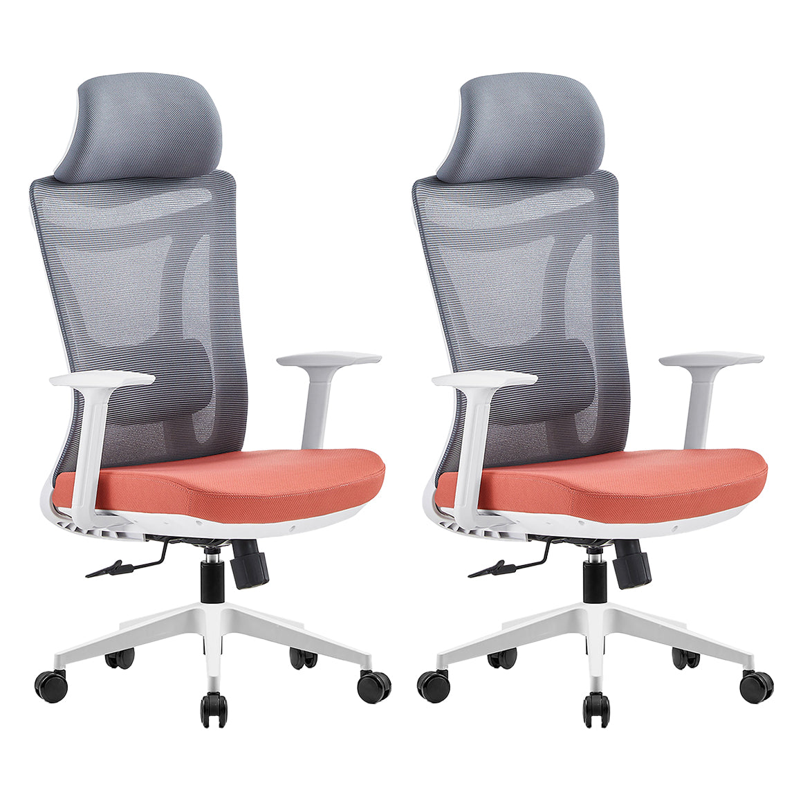 Modern Adjustable Arms Chair with Wheels Mesh-back Task Chair