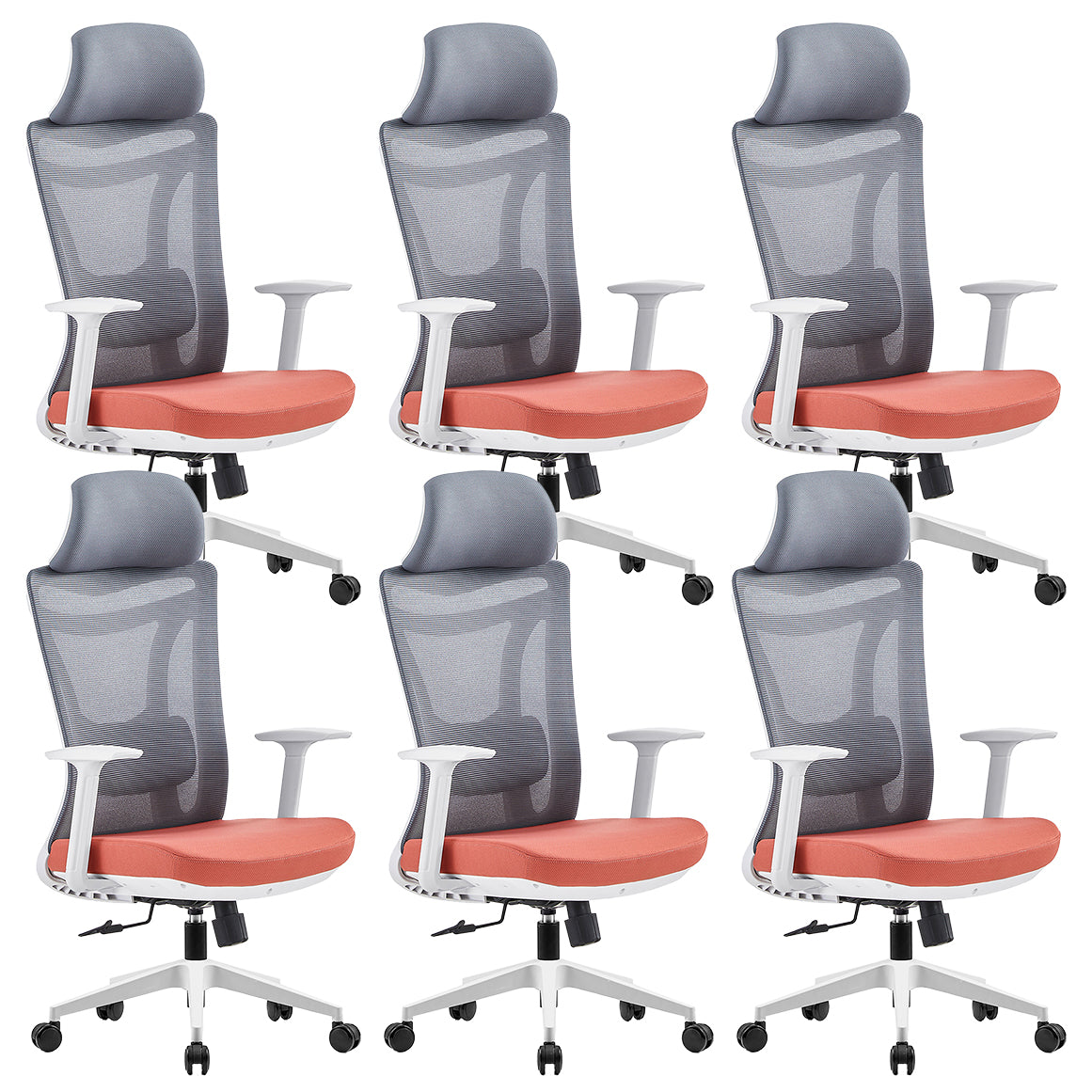 Modern Adjustable Arms Chair with Wheels Mesh-back Task Chair