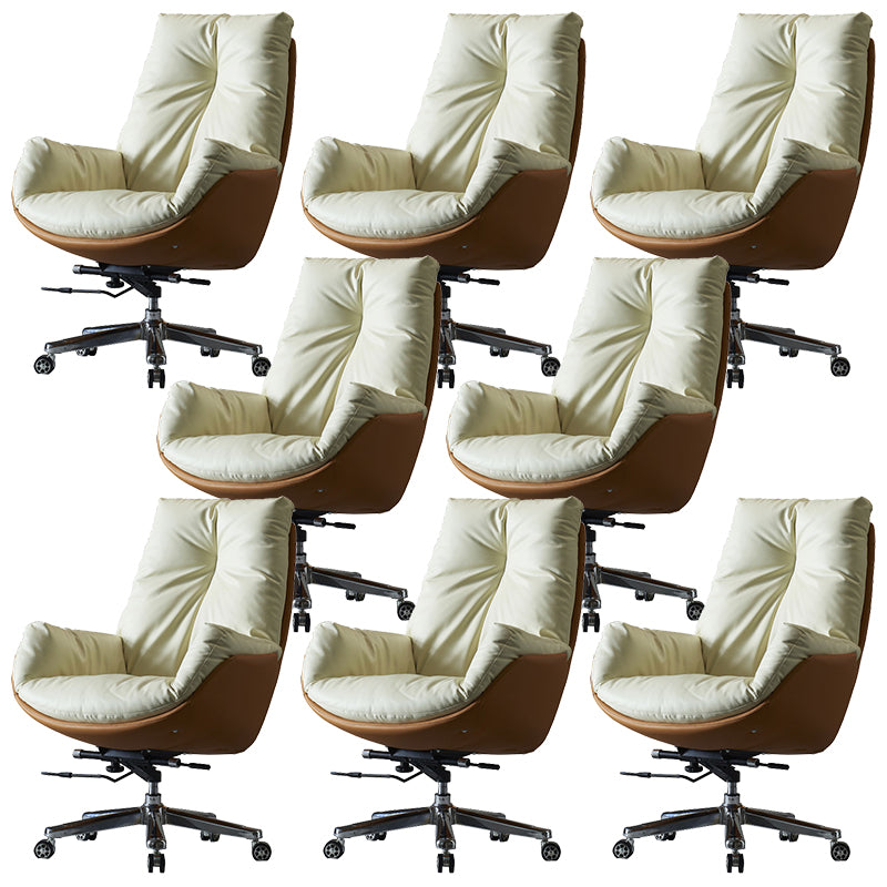 Contemporary Faux Leather Managers Chair Padded Arms Office Chair