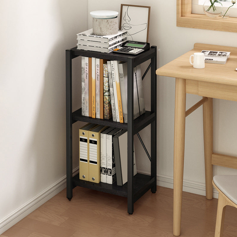 Contemporary Metal Open Bookcase Engineered Wood Shelf Bookcase for Study Room