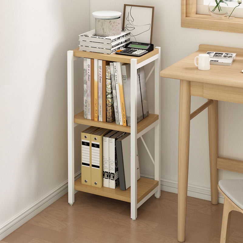 Contemporary Metal Open Bookcase Engineered Wood Shelf Bookcase for Study Room