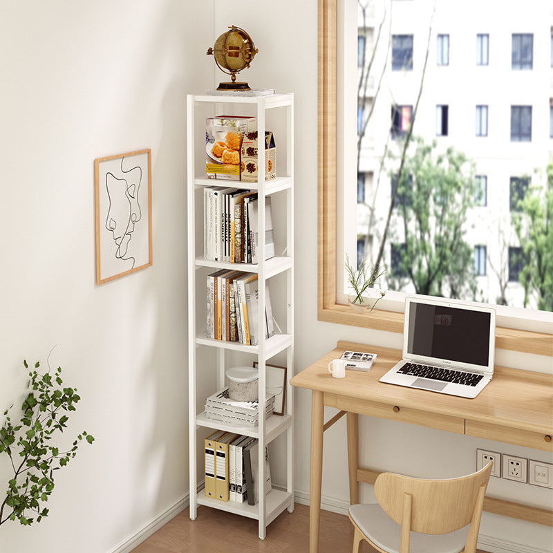 Contemporary Metal Open Bookcase Engineered Wood Shelf Bookcase for Study Room