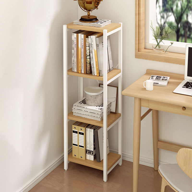 Contemporary Metal Open Bookcase Engineered Wood Shelf Bookcase for Study Room