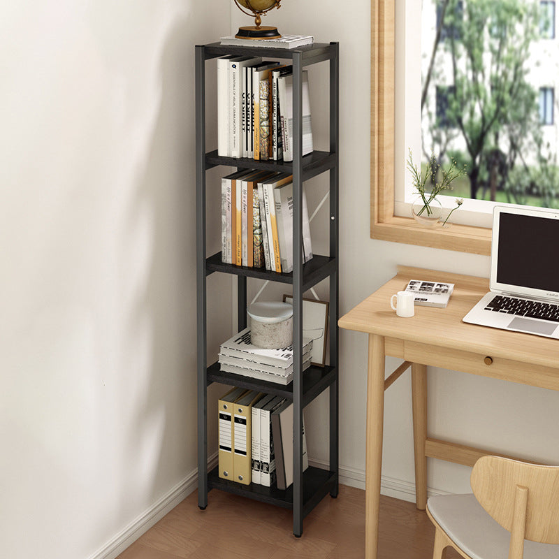 Contemporary Metal Open Bookcase Engineered Wood Shelf Bookcase for Study Room